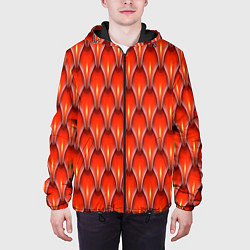 Куртка с капюшоном мужская Шкура красного дракона, цвет: 3D-черный — фото 2