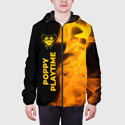 Куртка с капюшоном мужская Poppy Playtime - gold gradient: по-вертикали, цвет: 3D-черный — фото 2