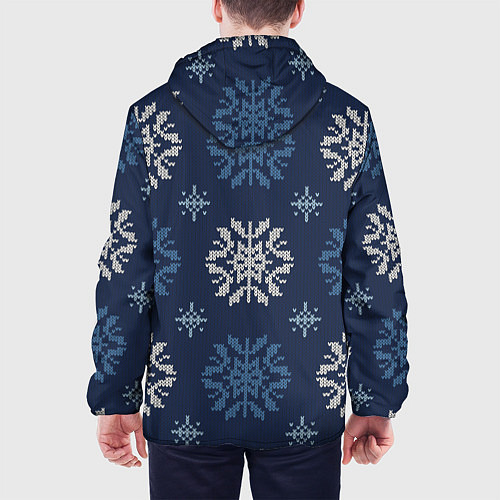 Мужская куртка Снежинки спицами - узоры зимы / 3D-Черный – фото 4