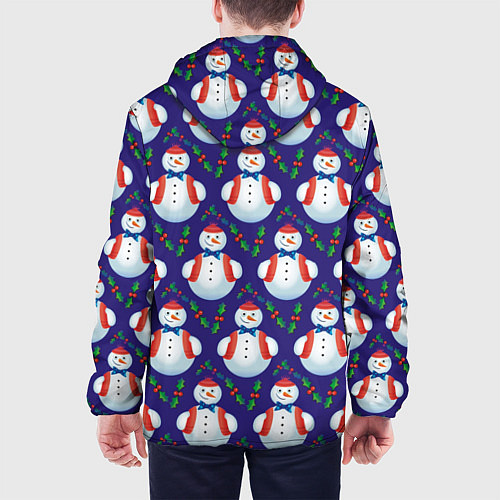 Мужская куртка Милые снеговики - зимний узор / 3D-Белый – фото 4