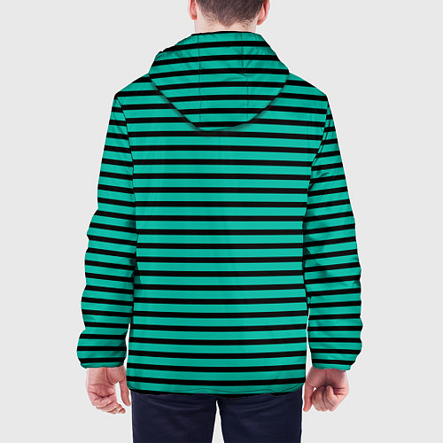 Мужская куртка Зелёный в чёрную полоску / 3D-Черный – фото 4