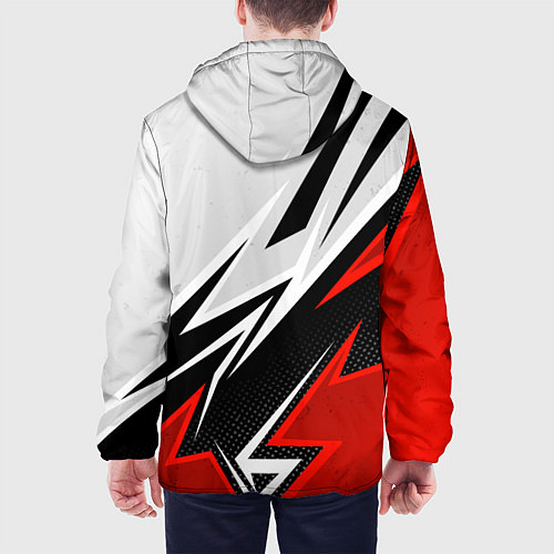 Мужская куртка N7 mass effect - white and red / 3D-Белый – фото 4