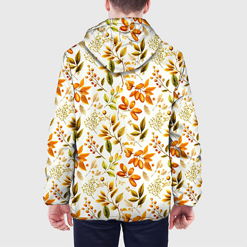 Мужская куртка Осенние листья и желуди / 3D-Белый – фото 4