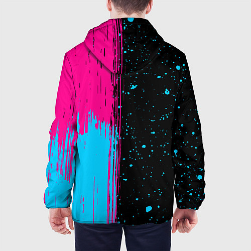 Мужская куртка Sabaton - neon gradient: по-вертикали / 3D-Черный – фото 4