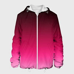 Куртка с капюшоном мужская Розово-малиновый градиент, цвет: 3D-белый