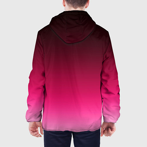 Мужская куртка Розово-малиновый градиент / 3D-Белый – фото 4