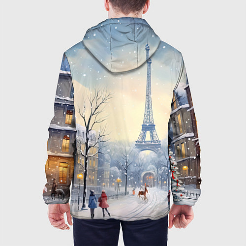 Мужская куртка Новогодний Париж / 3D-Белый – фото 4