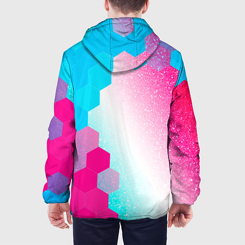 Мужская куртка Skyrim neon gradient style: по-вертикали / 3D-Черный – фото 4