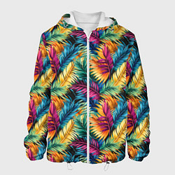 Мужская куртка Разноцветные пальмовые листья паттерн