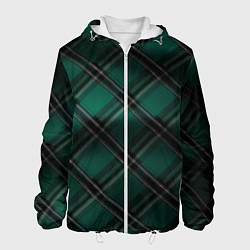 Мужская куртка Тёмно-зелёная диагональная шотландская клетка