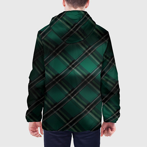Мужская куртка Тёмно-зелёная диагональная шотландская клетка / 3D-Белый – фото 4