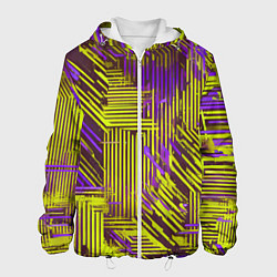 Мужская куртка Киберпанк линии фиолетовые и жёлтые