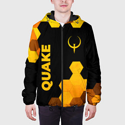 Куртка с капюшоном мужская Quake - gold gradient вертикально, цвет: 3D-черный — фото 2