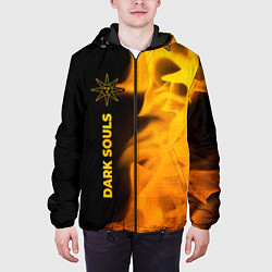 Куртка с капюшоном мужская Dark Souls - gold gradient по-вертикали, цвет: 3D-черный — фото 2