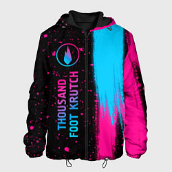 Куртка с капюшоном мужская Thousand Foot Krutch - neon gradient по-вертикали, цвет: 3D-черный