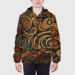 Куртка с капюшоном мужская Узор в викингском стиле, цвет: 3D-черный — фото 2