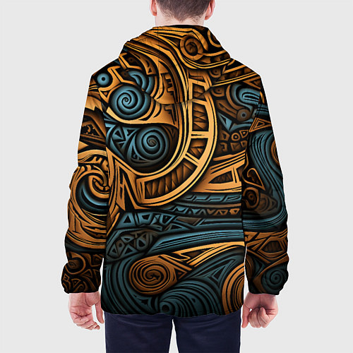 Мужская куртка Паттерн в викингском стиле / 3D-Черный – фото 4