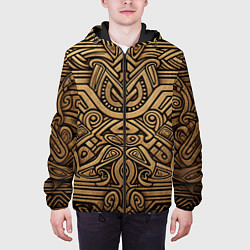 Куртка с капюшоном мужская Орнамент в стиле викингов, цвет: 3D-черный — фото 2