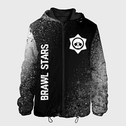 Куртка с капюшоном мужская Brawl Stars glitch на темном фоне вертикально, цвет: 3D-черный