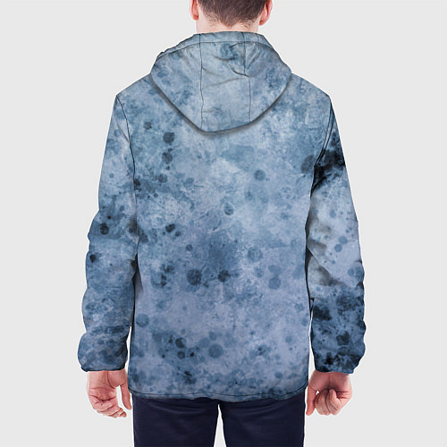 Мужская куртка Абстракция - сине-серая грусть / 3D-Черный – фото 4