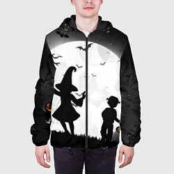 Куртка с капюшоном мужская Дети на ночной прогулке, цвет: 3D-черный — фото 2