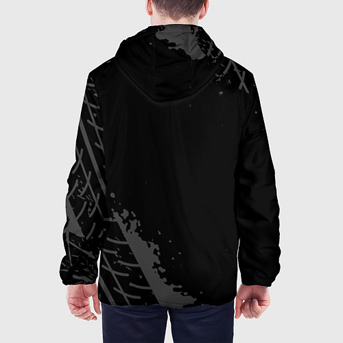 Мужская куртка Lexus speed на темном фоне со следами шин вертикал / 3D-Черный – фото 4