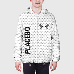 Куртка с капюшоном мужская Placebo glitch на светлом фоне вертикально, цвет: 3D-белый — фото 2