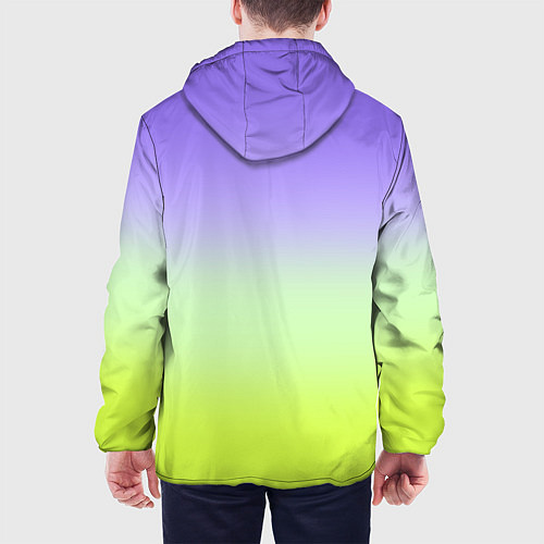 Мужская куртка Фиолетовый мятный и желто-зеленый градиент / 3D-Белый – фото 4