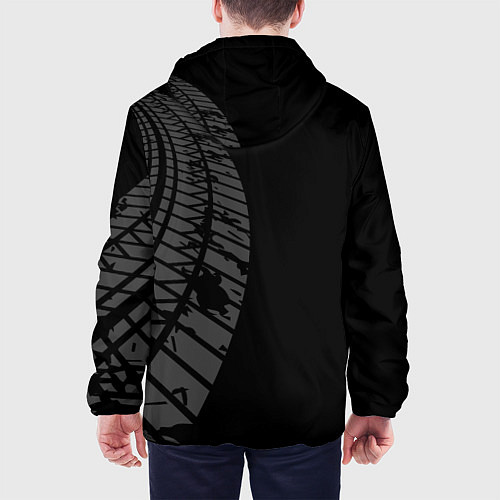 Мужская куртка Mini speed на темном фоне со следами шин по-вертик / 3D-Черный – фото 4