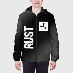 Куртка с капюшоном мужская Rust glitch на темном фоне вертикально, цвет: 3D-черный — фото 2