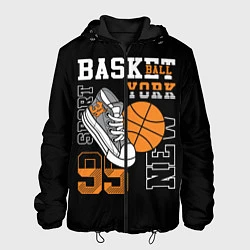Куртка с капюшоном мужская Basketball New York, цвет: 3D-черный