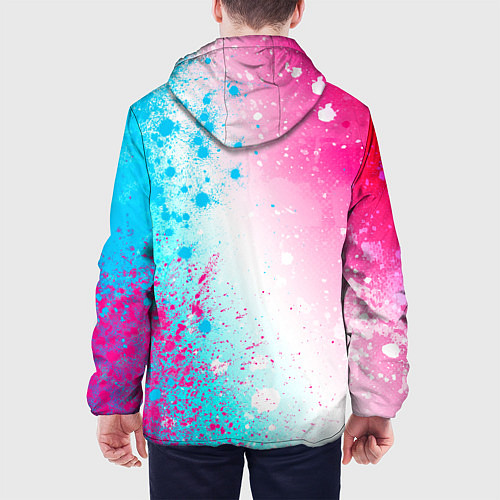 Мужская куртка In Flames neon gradient style по-вертикали / 3D-Черный – фото 4