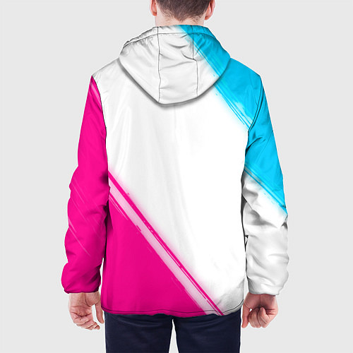 Мужская куртка Manowar neon gradient style вертикально / 3D-Черный – фото 4
