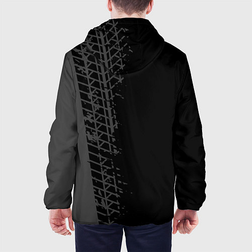 Мужская куртка Fiat speed на темном фоне со следами шин по-вертик / 3D-Черный – фото 4