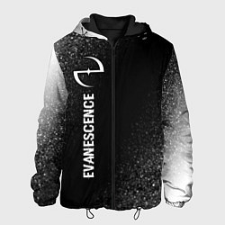 Куртка с капюшоном мужская Evanescence glitch на темном фоне по-вертикали, цвет: 3D-черный