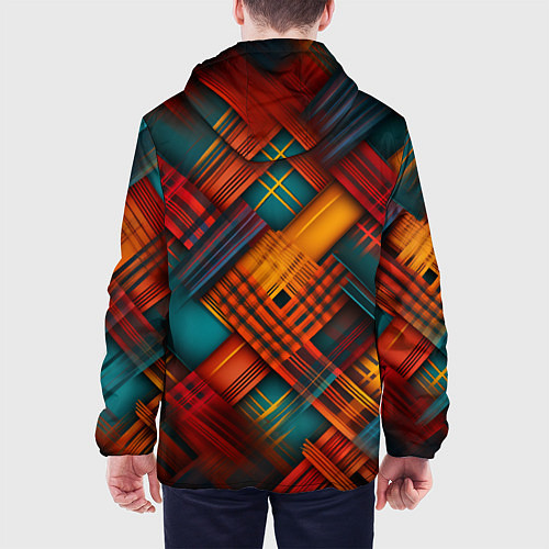 Мужская куртка Разноцветная клетка в шотландском стиле / 3D-Белый – фото 4
