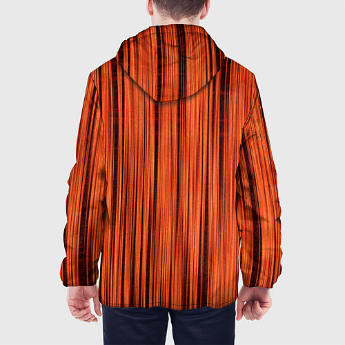 Мужская куртка Абстрактные полосы красно-оранжевый / 3D-Черный – фото 4