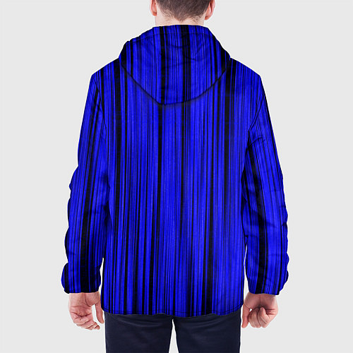 Мужская куртка Абстрактные полосы ультрамарин / 3D-Черный – фото 4