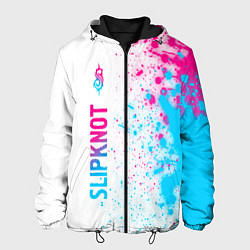 Куртка с капюшоном мужская Slipknot neon gradient style по-вертикали, цвет: 3D-черный