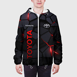 Куртка с капюшоном мужская Toyota - плиты с эффектом свечения, цвет: 3D-белый — фото 2