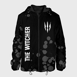 Куртка с капюшоном мужская The Witcher glitch на темном фоне вертикально, цвет: 3D-черный