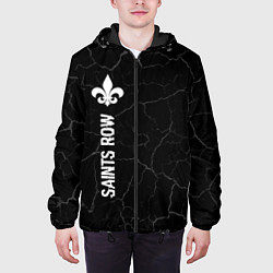 Куртка с капюшоном мужская Saints Row glitch на темном фоне по-вертикали, цвет: 3D-черный — фото 2