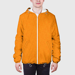 Куртка с капюшоном мужская Жёлто-оранжевый текстура однотонный, цвет: 3D-белый — фото 2