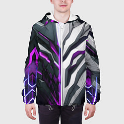 Куртка с капюшоном мужская Броня адская и райская фиолетовая, цвет: 3D-белый — фото 2