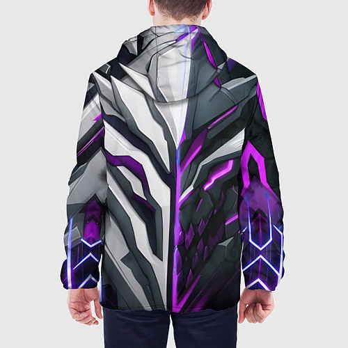 Мужская куртка Броня адская и райская фиолетовая / 3D-Белый – фото 4