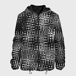 Куртка с капюшоном мужская Абстракция чёрно-белый, цвет: 3D-черный