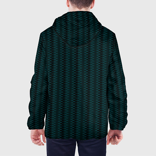Мужская куртка Тёмно-зелёный полосатый / 3D-Черный – фото 4