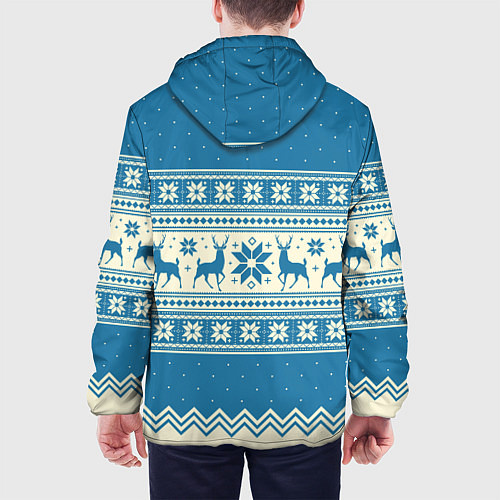 Мужская куртка Sweater with deer on a blue background / 3D-Белый – фото 4