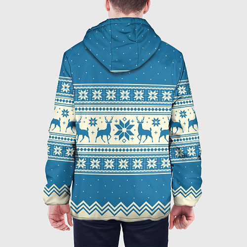 Мужская куртка Sweater with deer on a blue background / 3D-Черный – фото 4