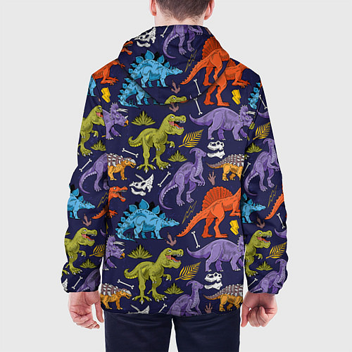 Мужская куртка Мультяшные динозавры / 3D-Черный – фото 4